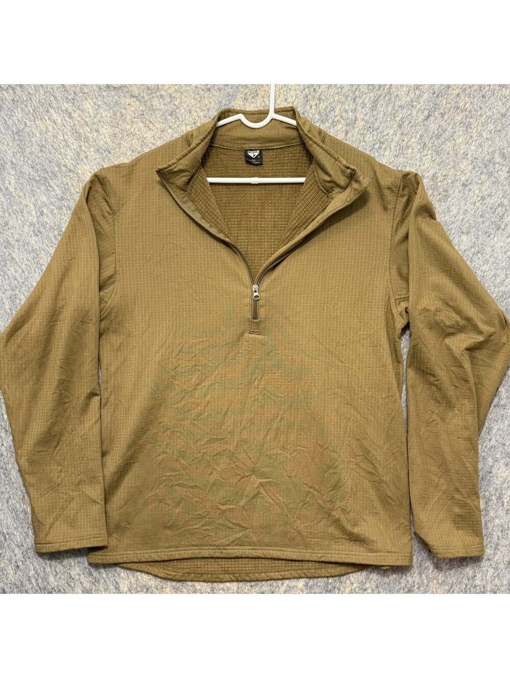 Condor Base II Zip Pullover 603 Men’s XXL Coyote Brown Grid Fleece Tactical